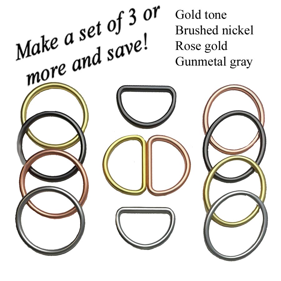 Gold tone, gunmetal gray, brushed nickel and rose gold rings to mix and match to hold your scarf in place. How artistic!