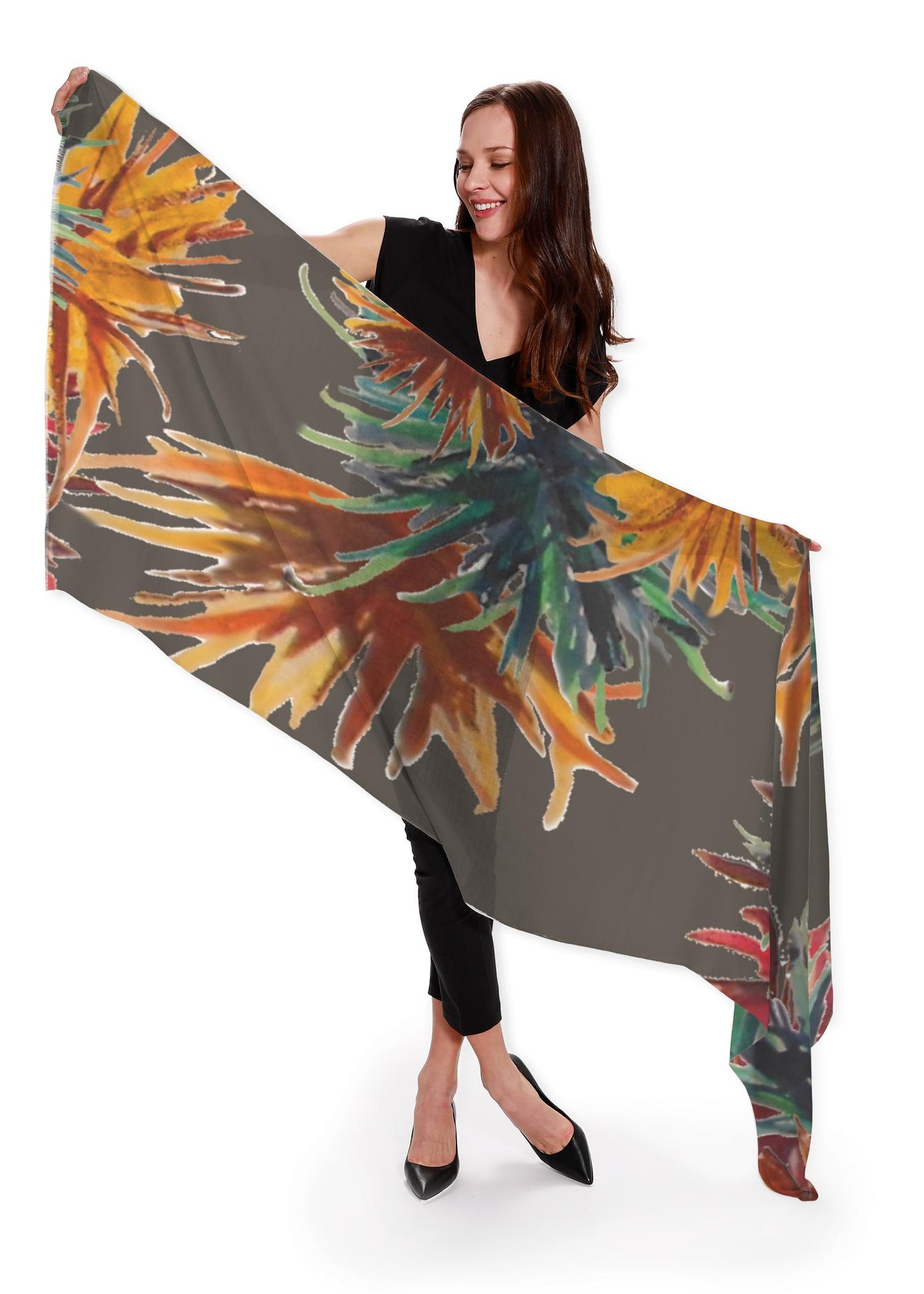 Grasses Long Scarf - cashmere/silk blend - 18 of 20 Remain