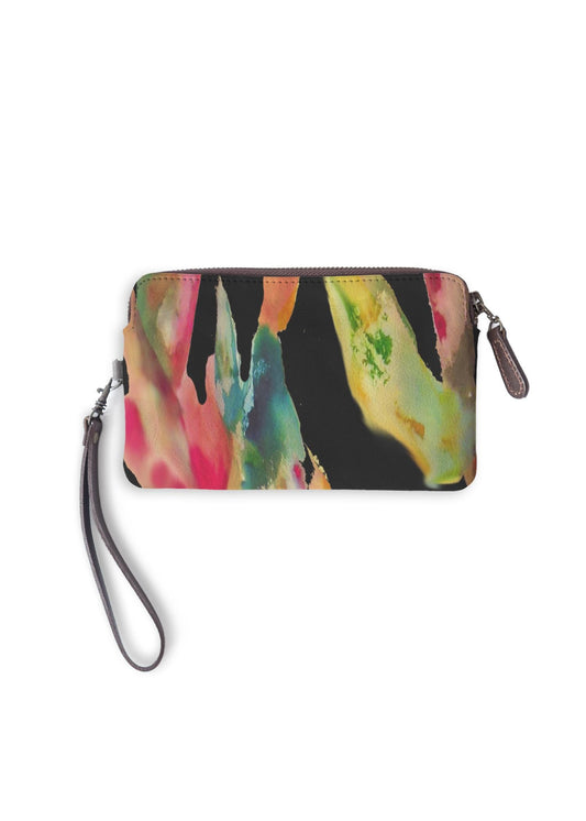Bamboo Foliage Leather Clutch Purse - Only 9 of 20 Remain